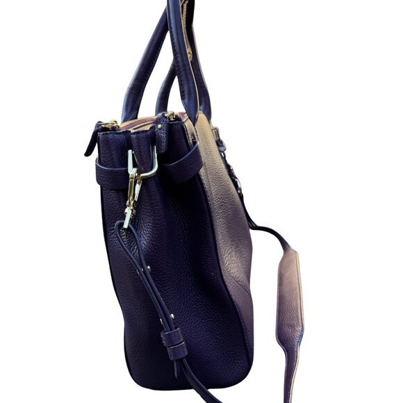 Tumi Women's Purple Leather Laptop Briefcase | Gold Hardware - Picture 4 of 13